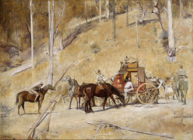 Artist : Tom Roberts (Australia, b.1856, d.1931) Title : Bailed up Date : 1895, 1927 Medium Description: oil on canvas Dimensions : Credit Line : Purchased 1933 Image Credit Line : Accession Number : 833